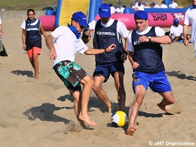 Beach soccer team building